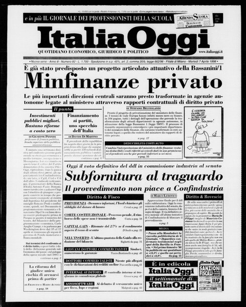 Italia oggi : quotidiano di economia finanza e politica